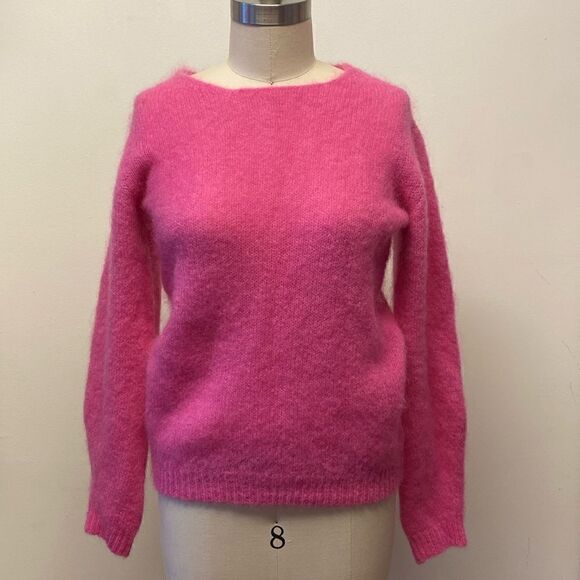 NWT Bianco & Blu Luxury Yarn Kid Mohair Knit Pink Sweater ❤️ - Picture 1 of 6